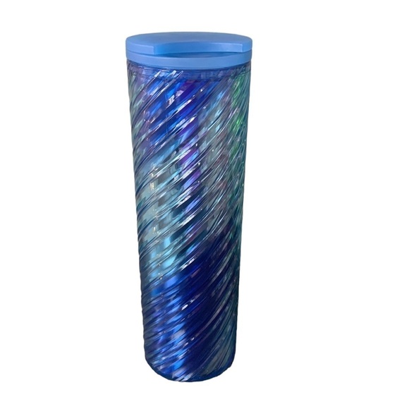 Starbucks 2022 Winter Blue Irridescent Twist 16oz Coffee Tumbler Mug NWT - Picture 2 of 8